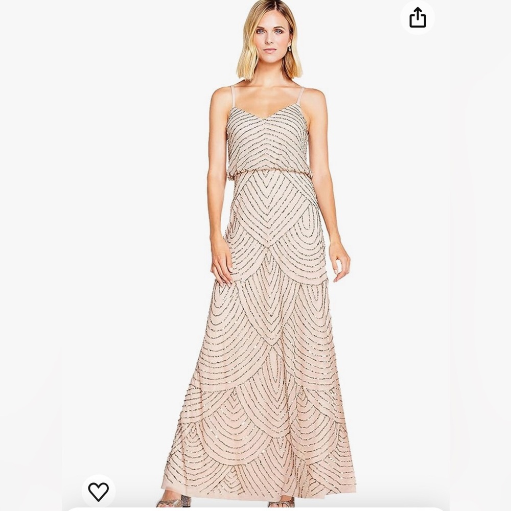 Adriana Papell beaded pink dress